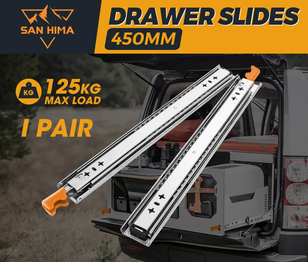 125kg Locking Drawer Slides / Runners 450mm 4wd Trailer Fridge Draw