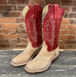 Anderson Bean Men's Tan Washed Shoulder & Red Fools Top Cutter Toe Cowboy Boots 335678