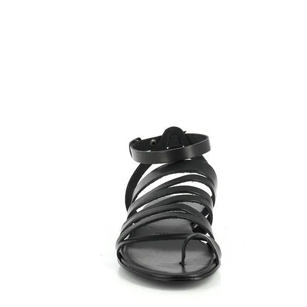Antichi Romani 802 Nero Black Slingback Sandals