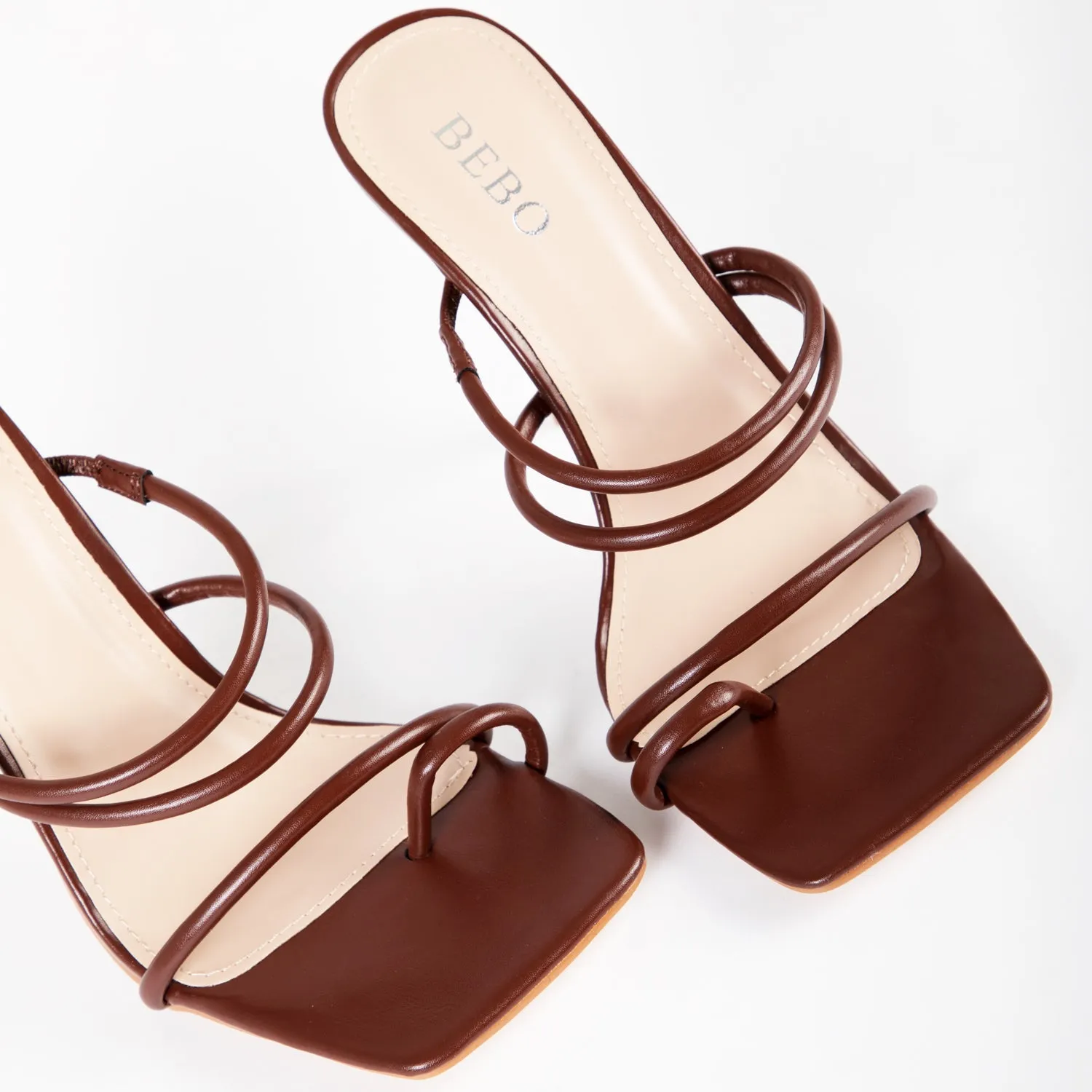 BEBO Martha Heeled Mule in Chocolate