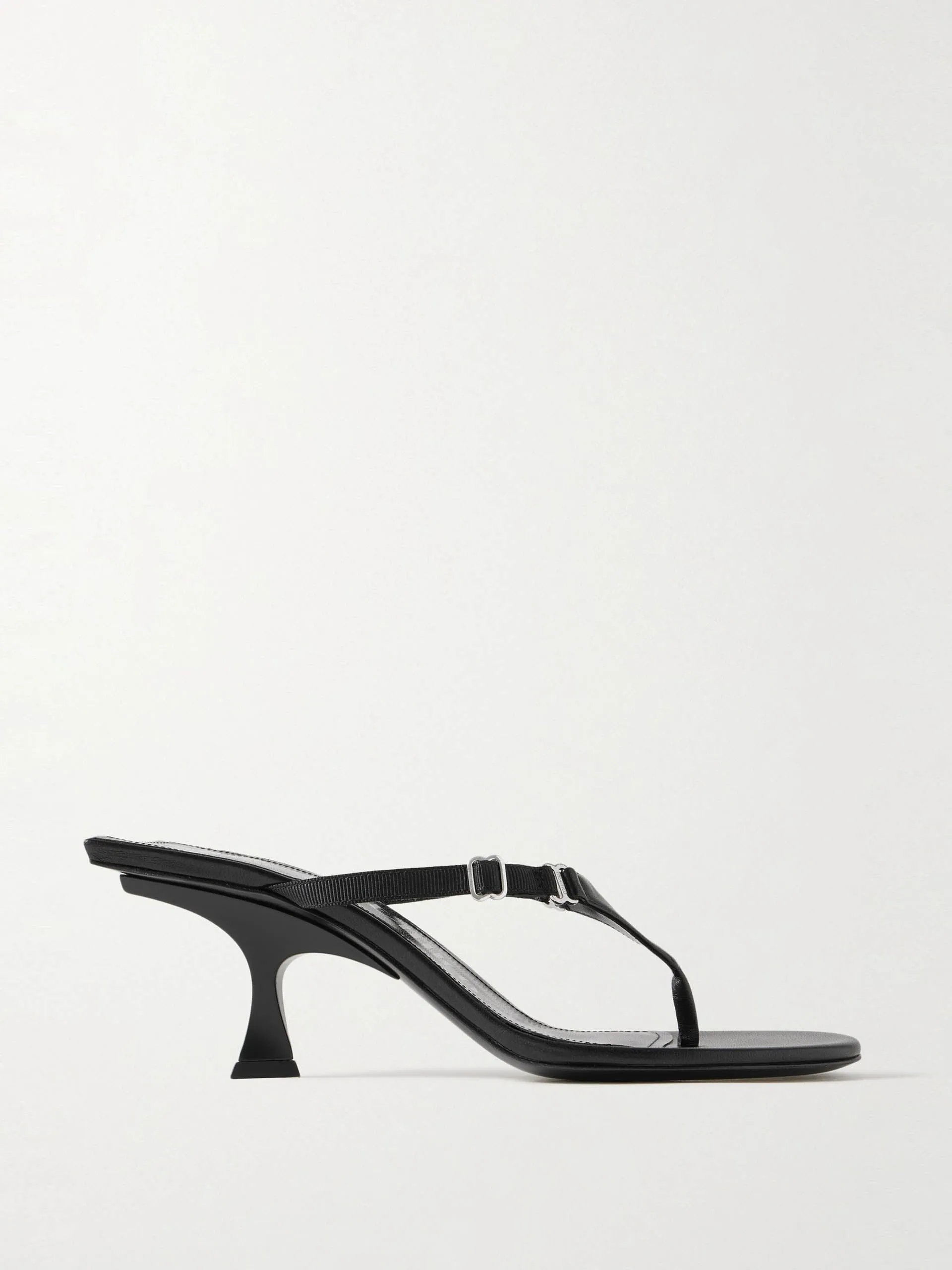 Bes embellished grosgrain-trimmed leather mules