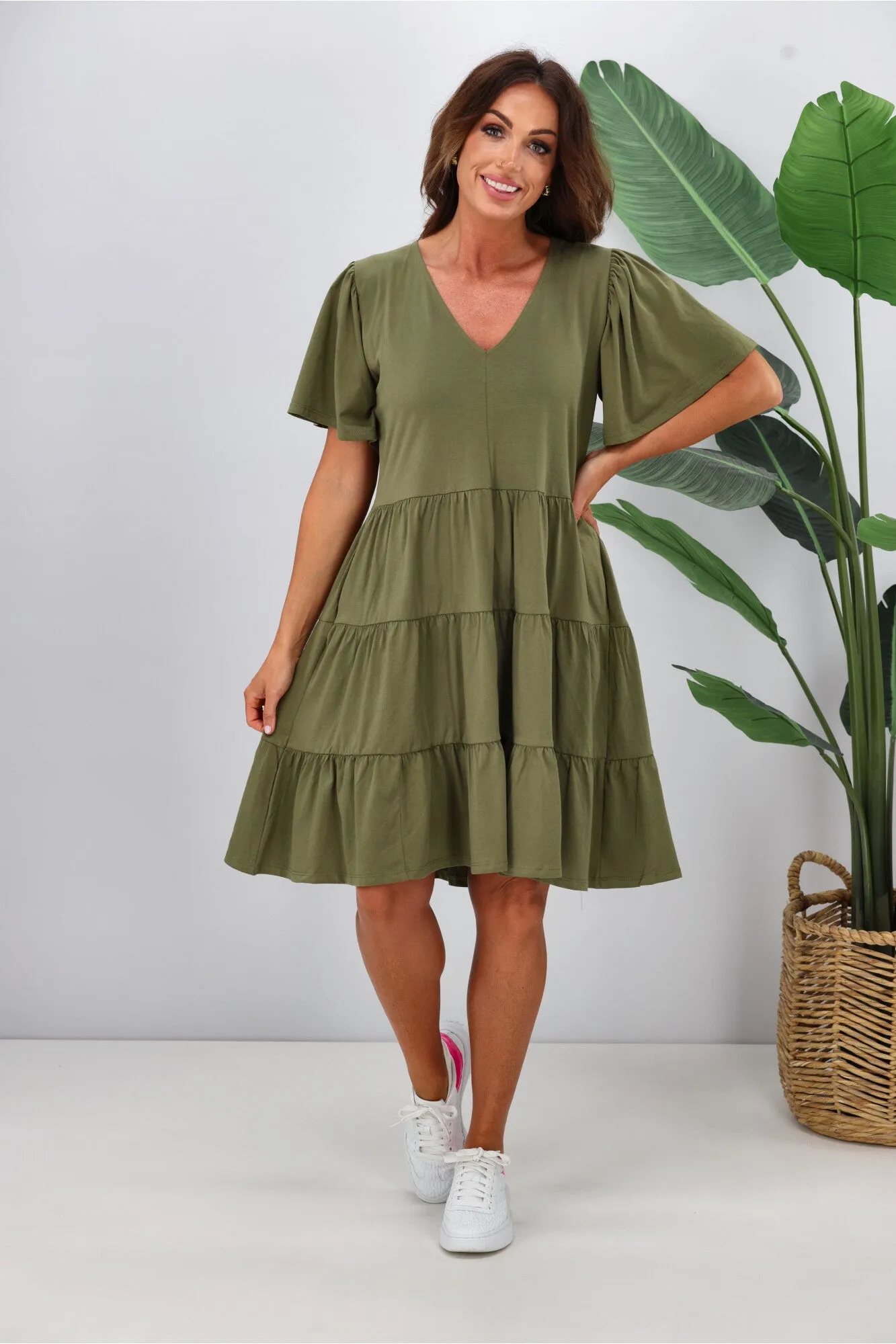 Betty Basics Cressida Dress Khaki