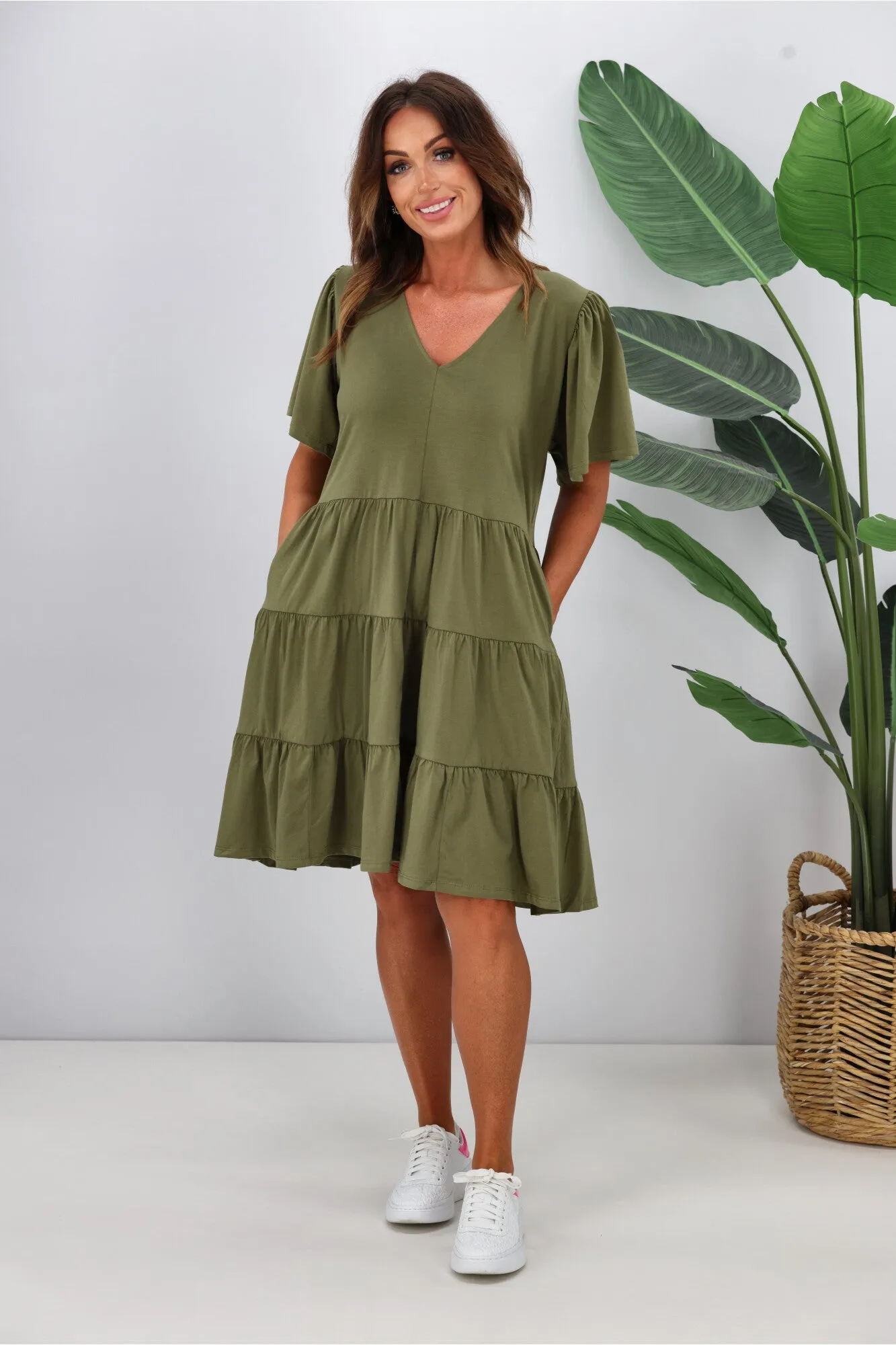 Betty Basics Cressida Dress Khaki