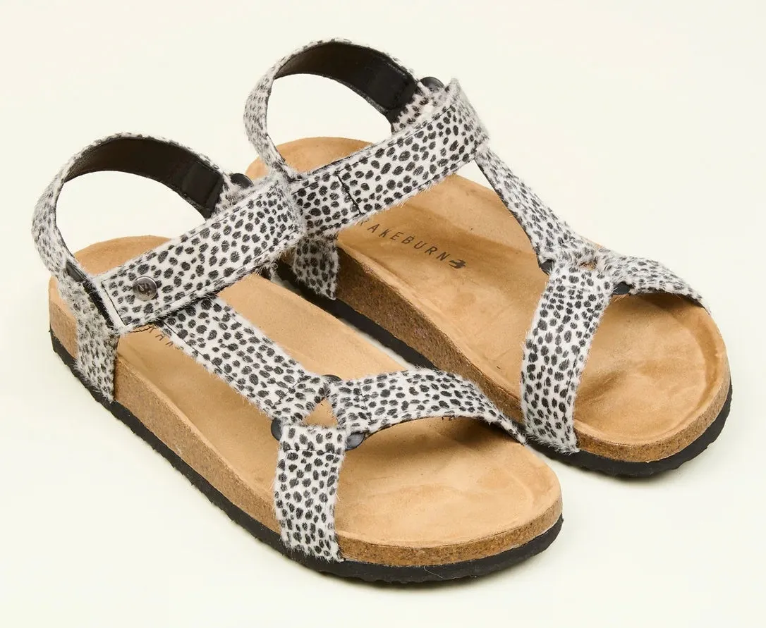 Brakeburn Womens Leopard Strap Sandals - Multi