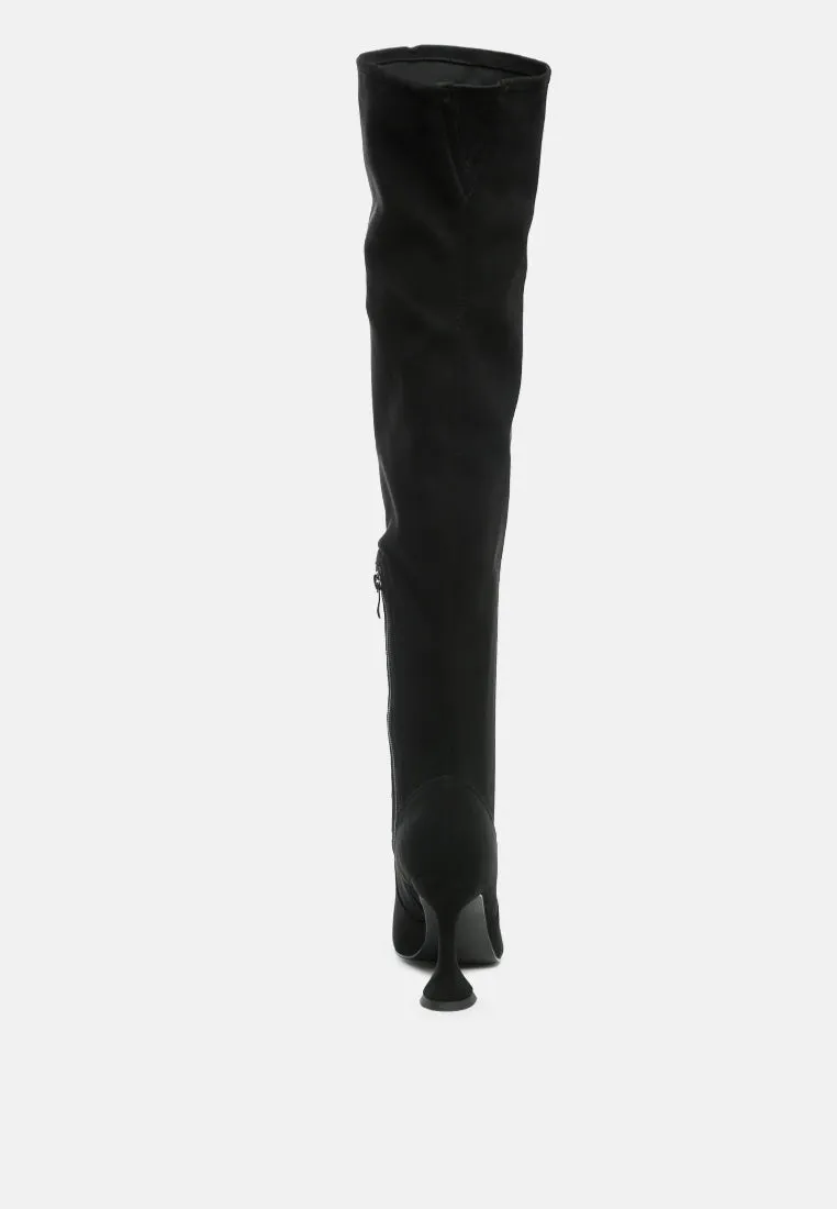 brandy faux suede over the knee high heeled boots