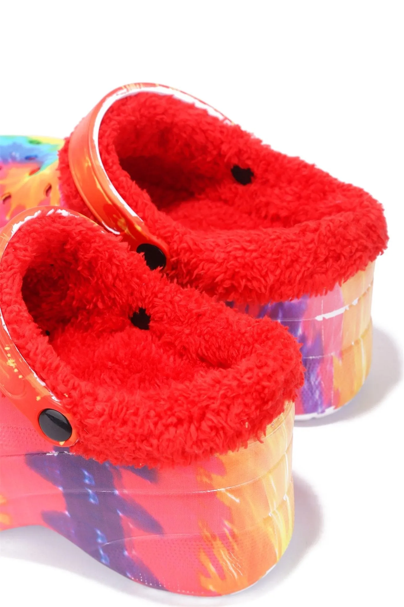 Cape Robbin Gardener-3 Platform Multi Tie Dye Chunky Lined Ankle Strap Sandal (8, Multi)
