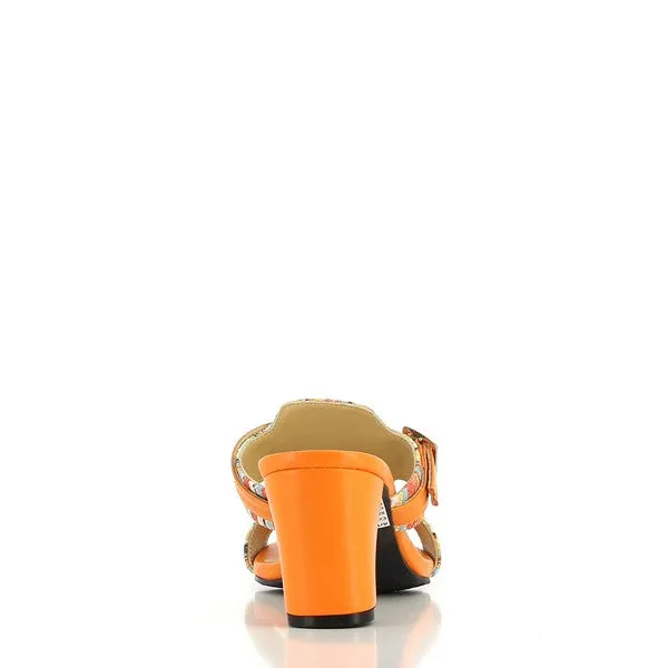 Dalessi Pinta Orange & Gold Slides