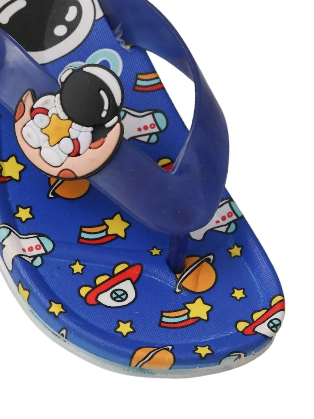 Deep Blue Astronaut Slides With Playful Design For Boys