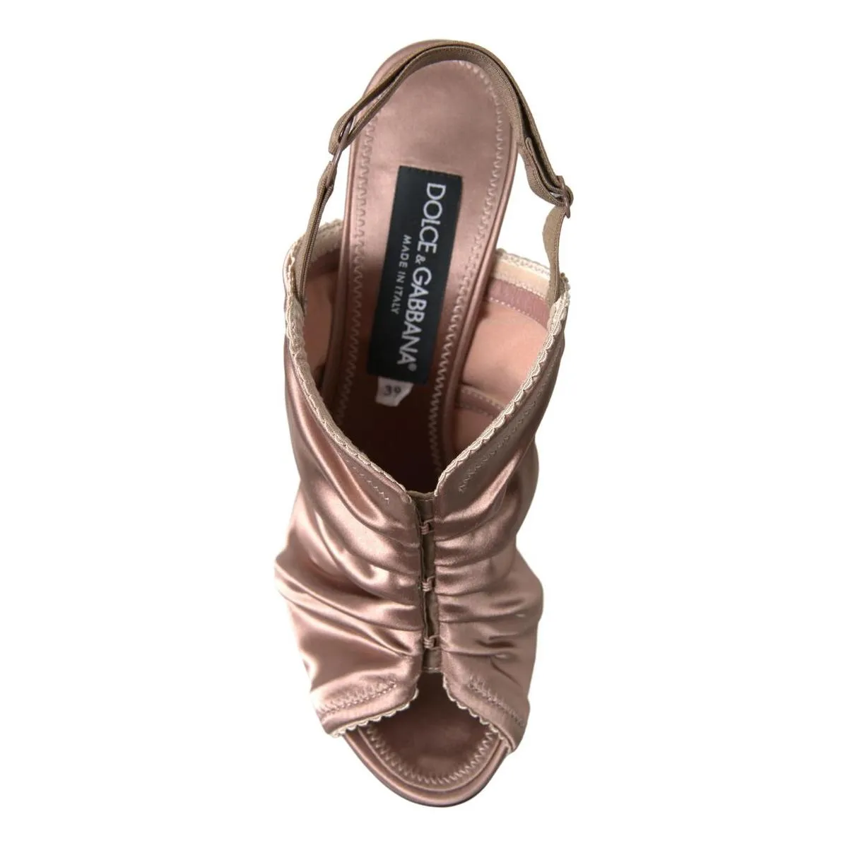 Dolce & Gabbana Elegant Slingback Stiletto Heels in Light Brown
