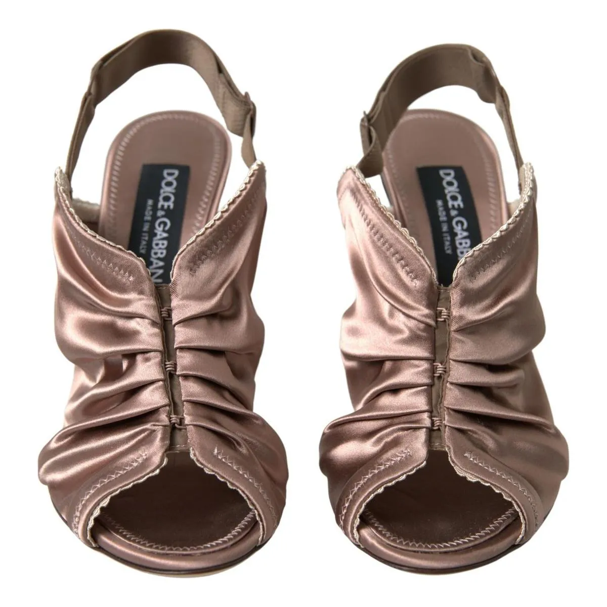 Dolce & Gabbana Elegant Slingback Stiletto Heels in Light Brown