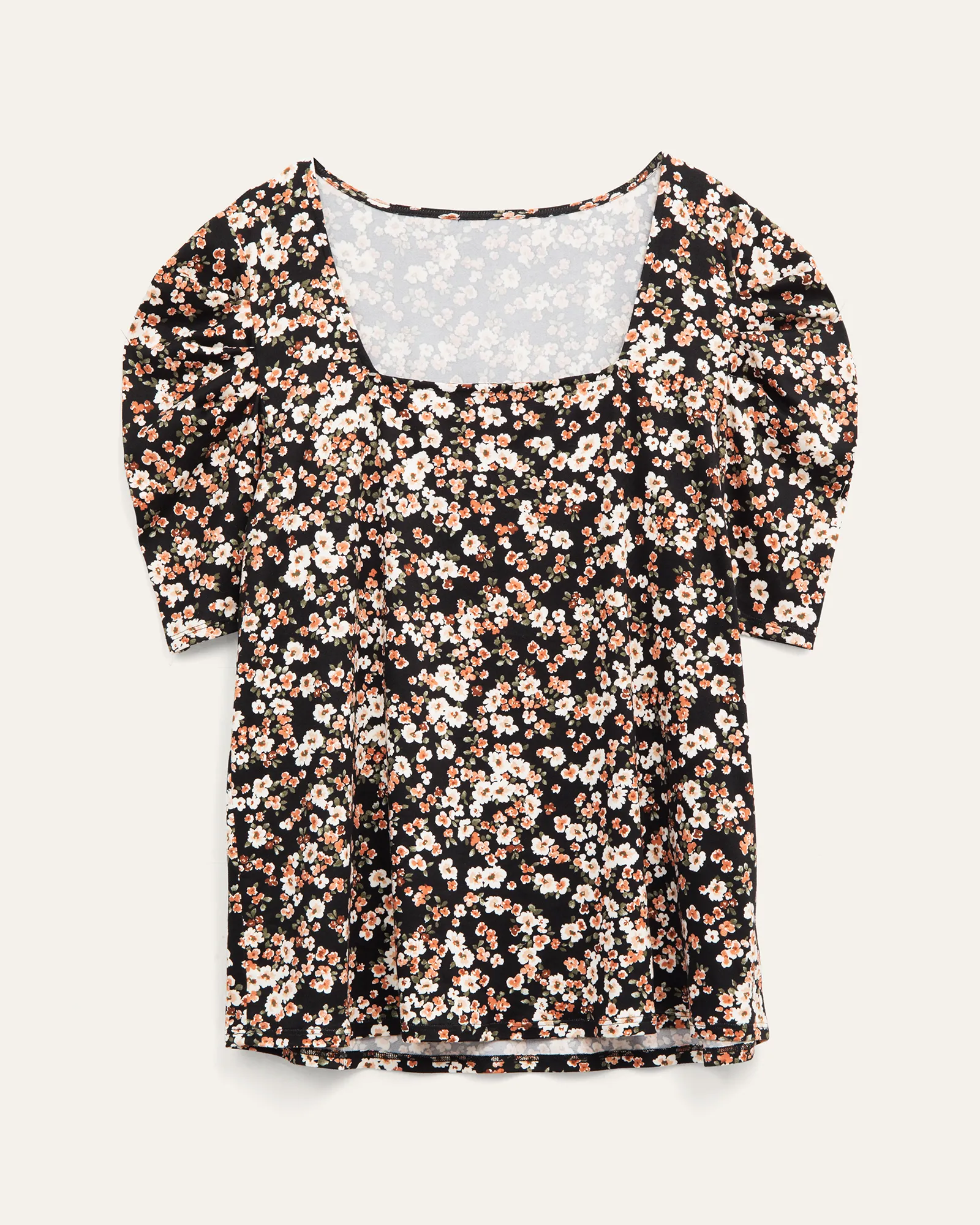 Eleanor Puff Sleeve Top | Black / Mustard