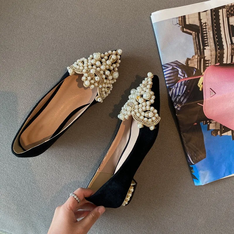 Elegant String Bead Crystal High Heels For Women