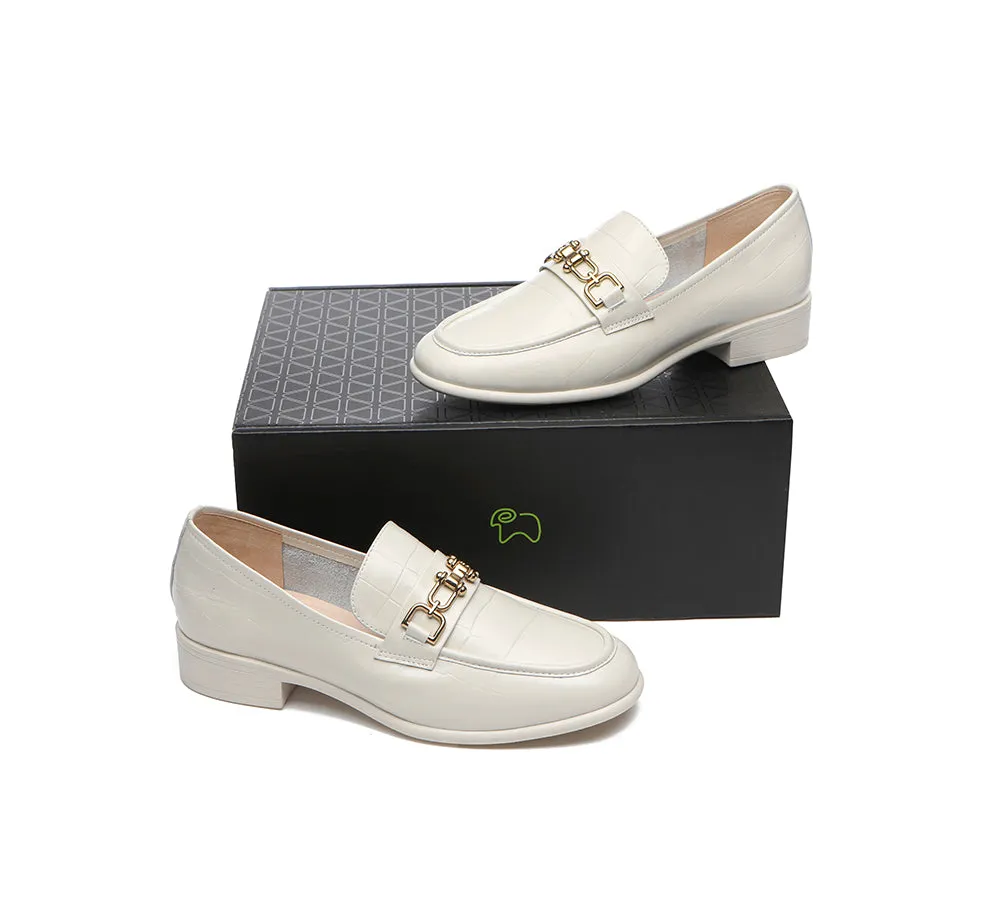 EVERAU® Leather Low Block Heels Loafer Katia