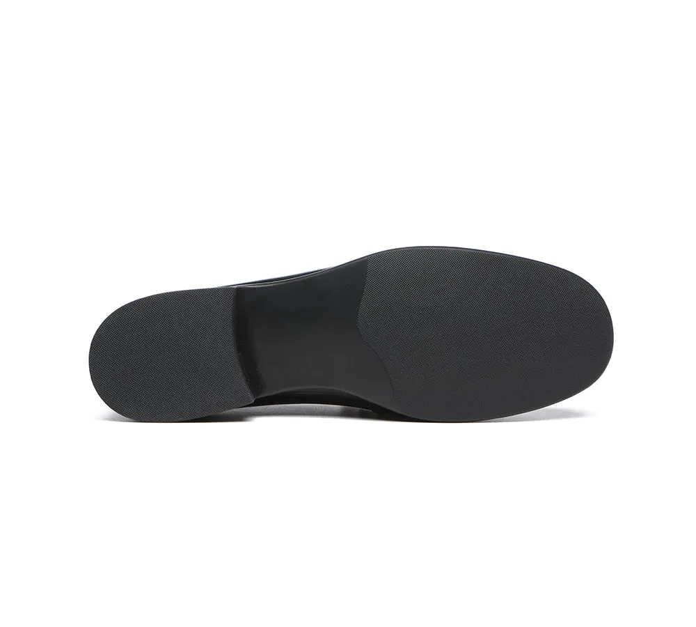 EVERAU® Leather Low Block Heels Loafer Katia