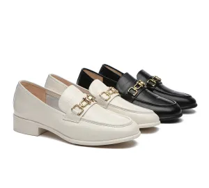 EVERAU® Leather Low Block Heels Loafer Katia