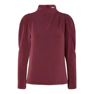 Fenja Ls T-Neck Top - Windsor Wine