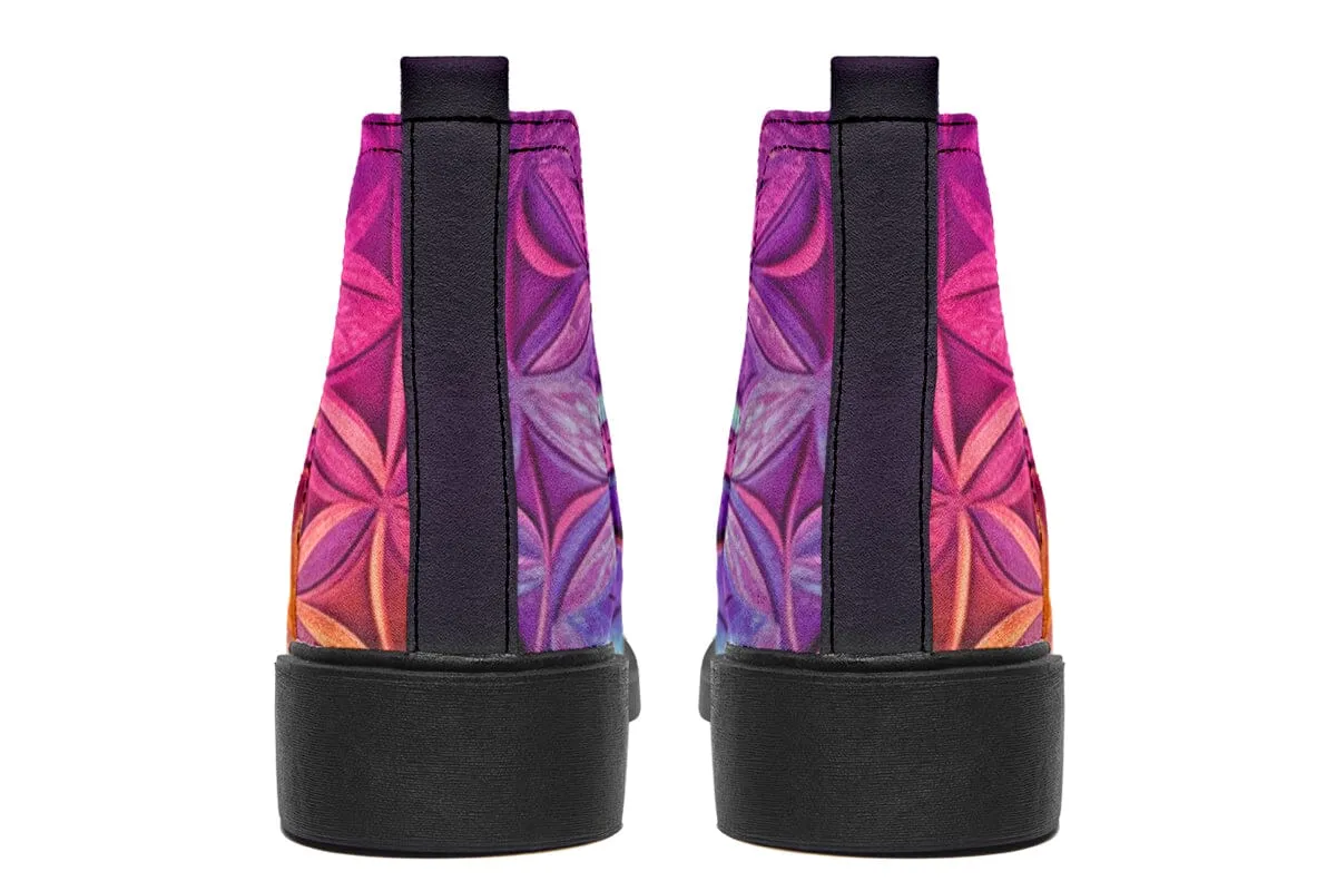 Flower Life Magenta Neat Vibe Boots