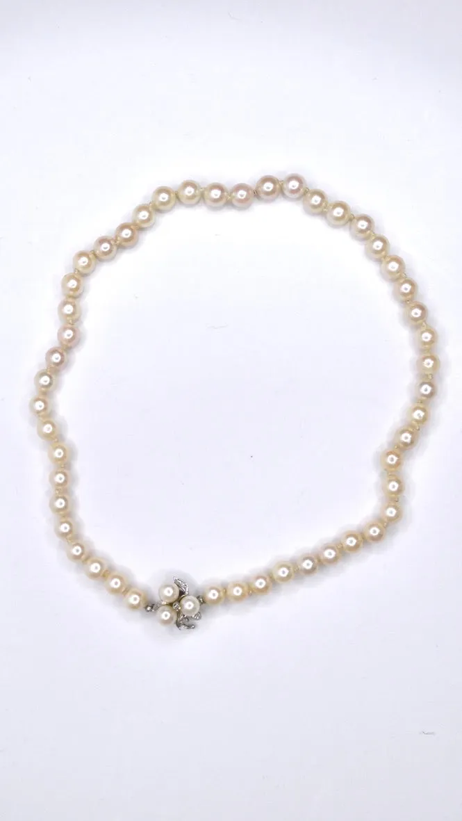 Freshwater Pearl and Diamond Necklace