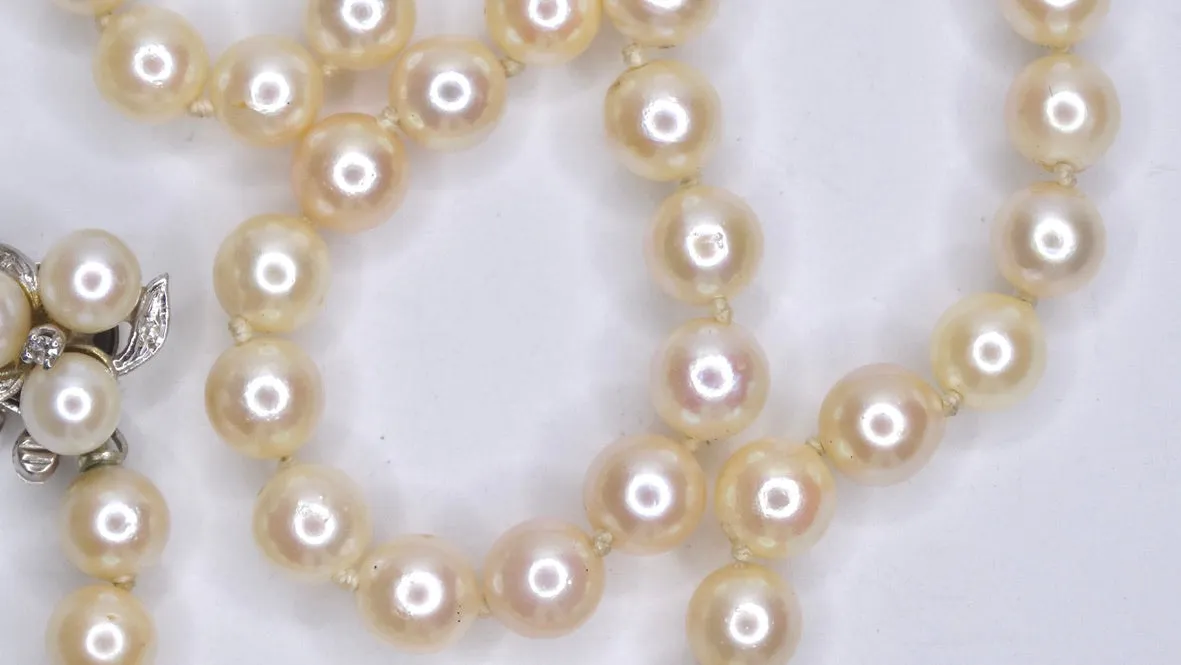 Freshwater Pearl and Diamond Necklace