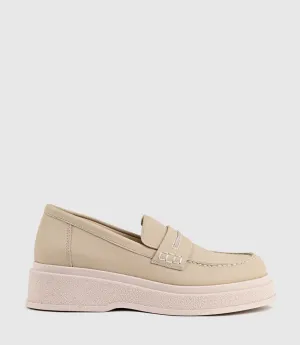 GEORGIA Loafer on Coloured Sole in Tan