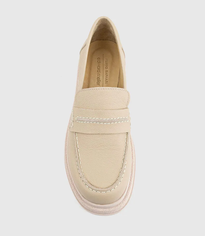GEORGIA Loafer on Coloured Sole in Tan