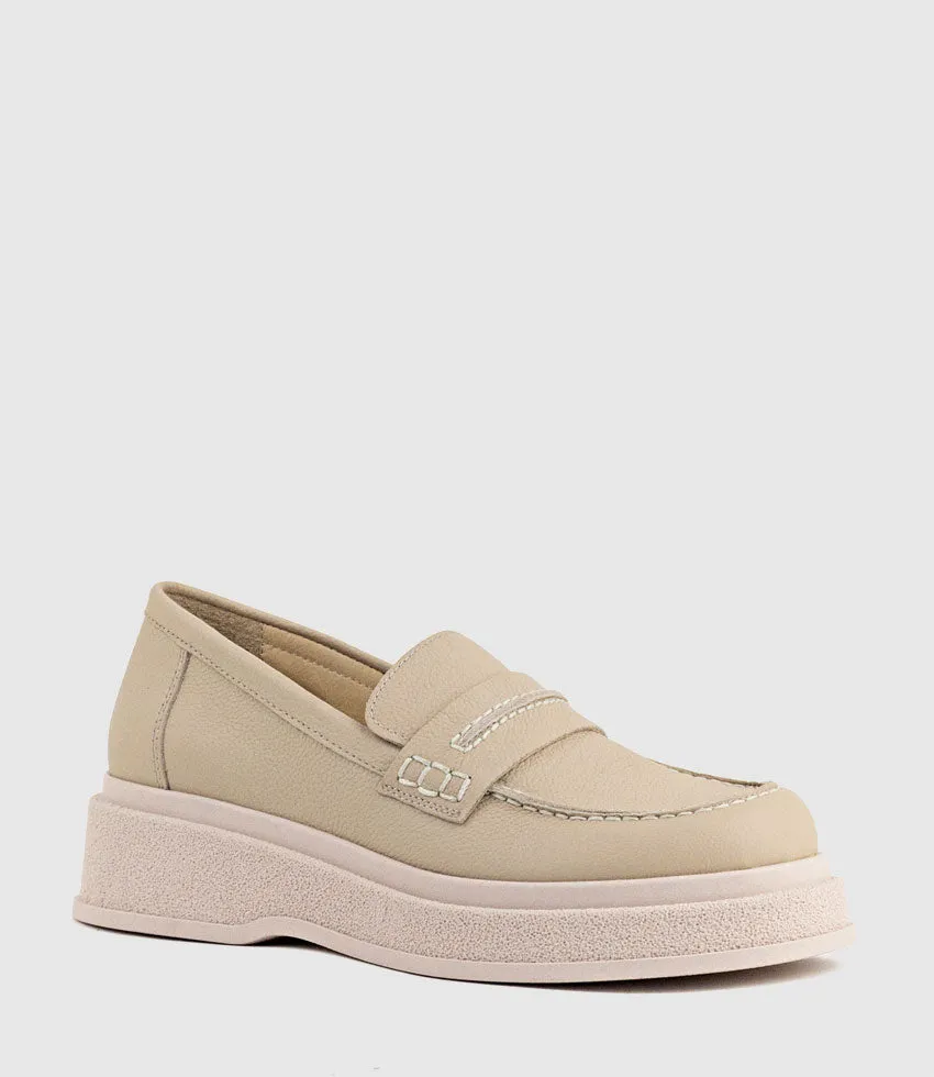 GEORGIA Loafer on Coloured Sole in Tan