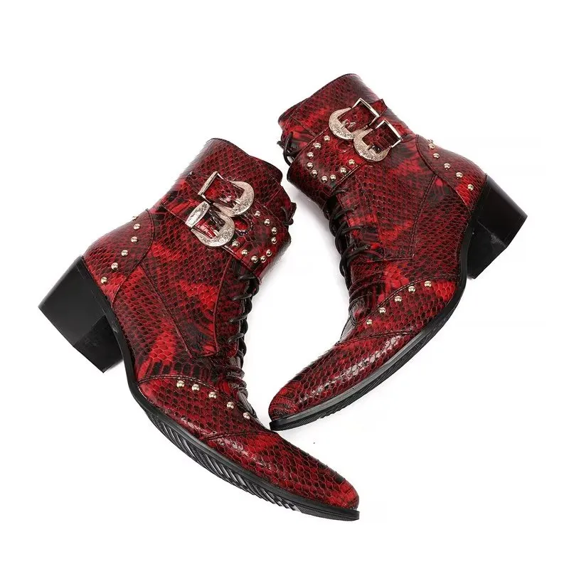 LuxeLeather Exotic-Textured Chic Dress Boots