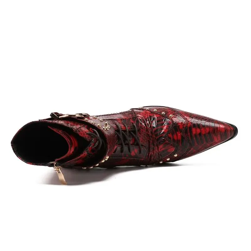 LuxeLeather Exotic-Textured Chic Dress Boots