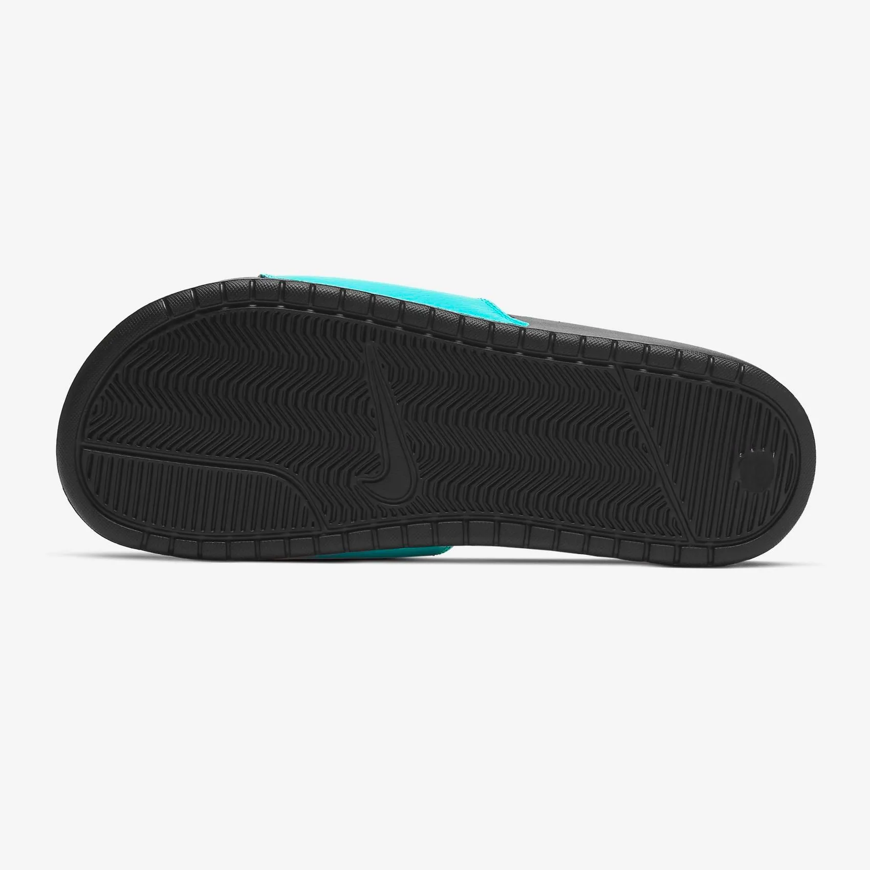Men's Nike Benassi "Just Do It" Classic Slides (Black/Oracle Aqua/Ghost Green)(343880-032)