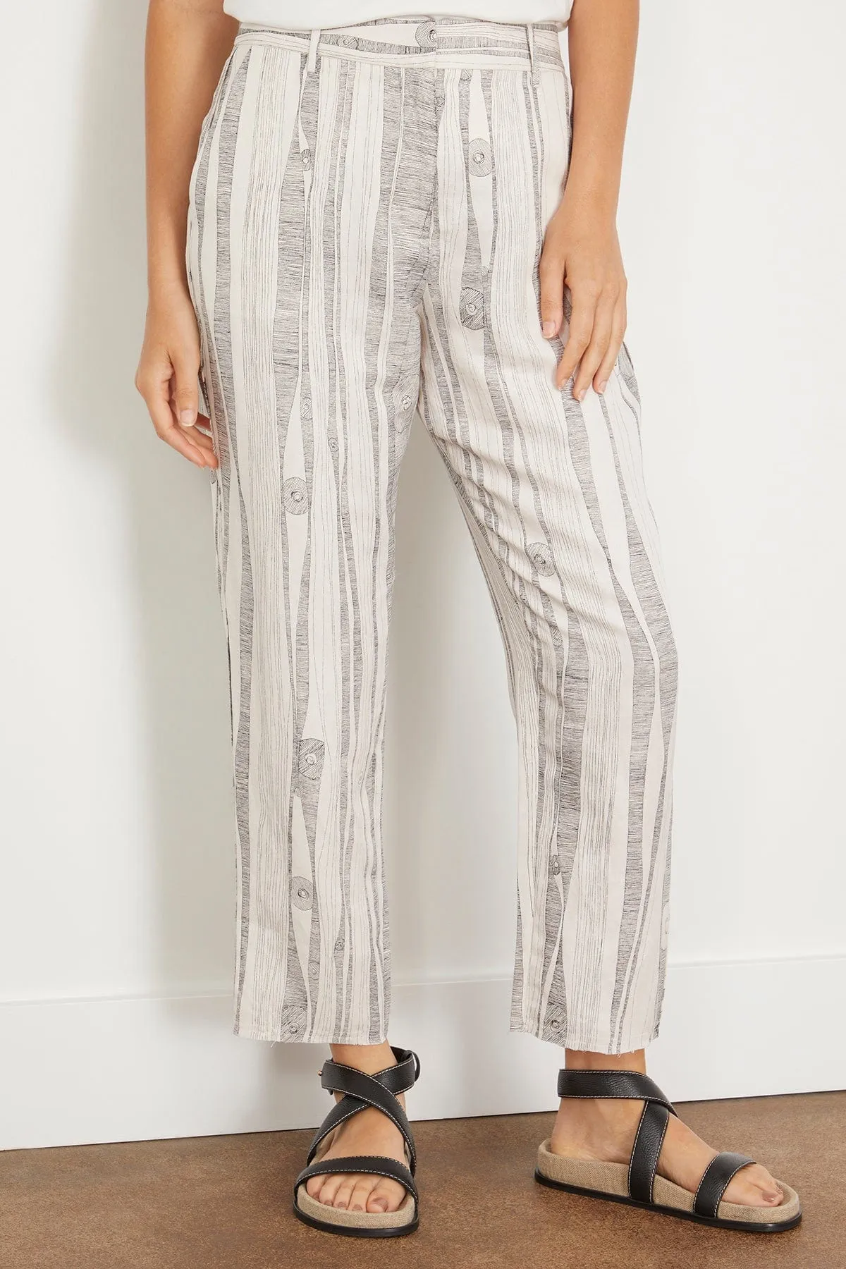 Narobi Pant in Dirty White Black Print