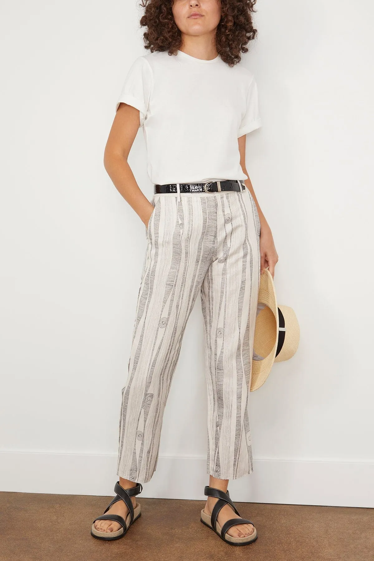 Narobi Pant in Dirty White Black Print