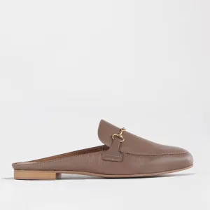 Open back mule with gold trim in Stone Multi - 12450