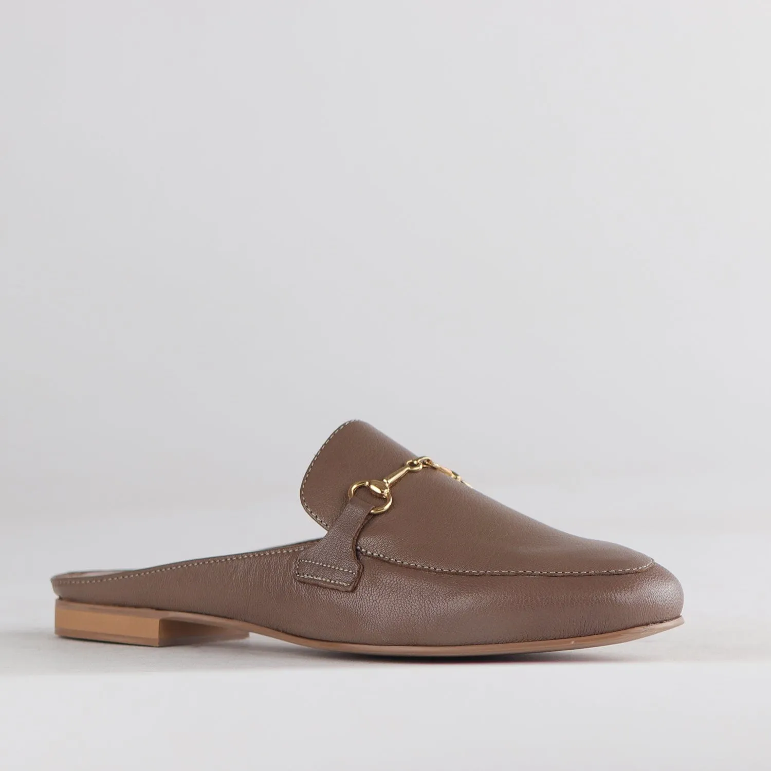 Open back mule with gold trim in Stone Multi - 12450