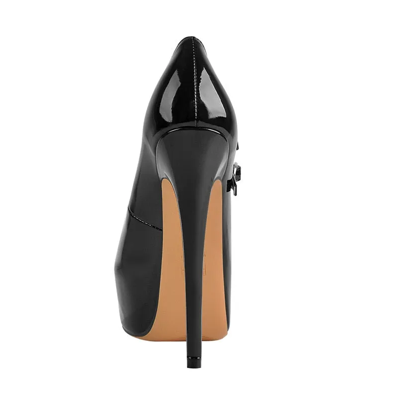 Peep Toe Platform High Heel Ankle Strap Shoes