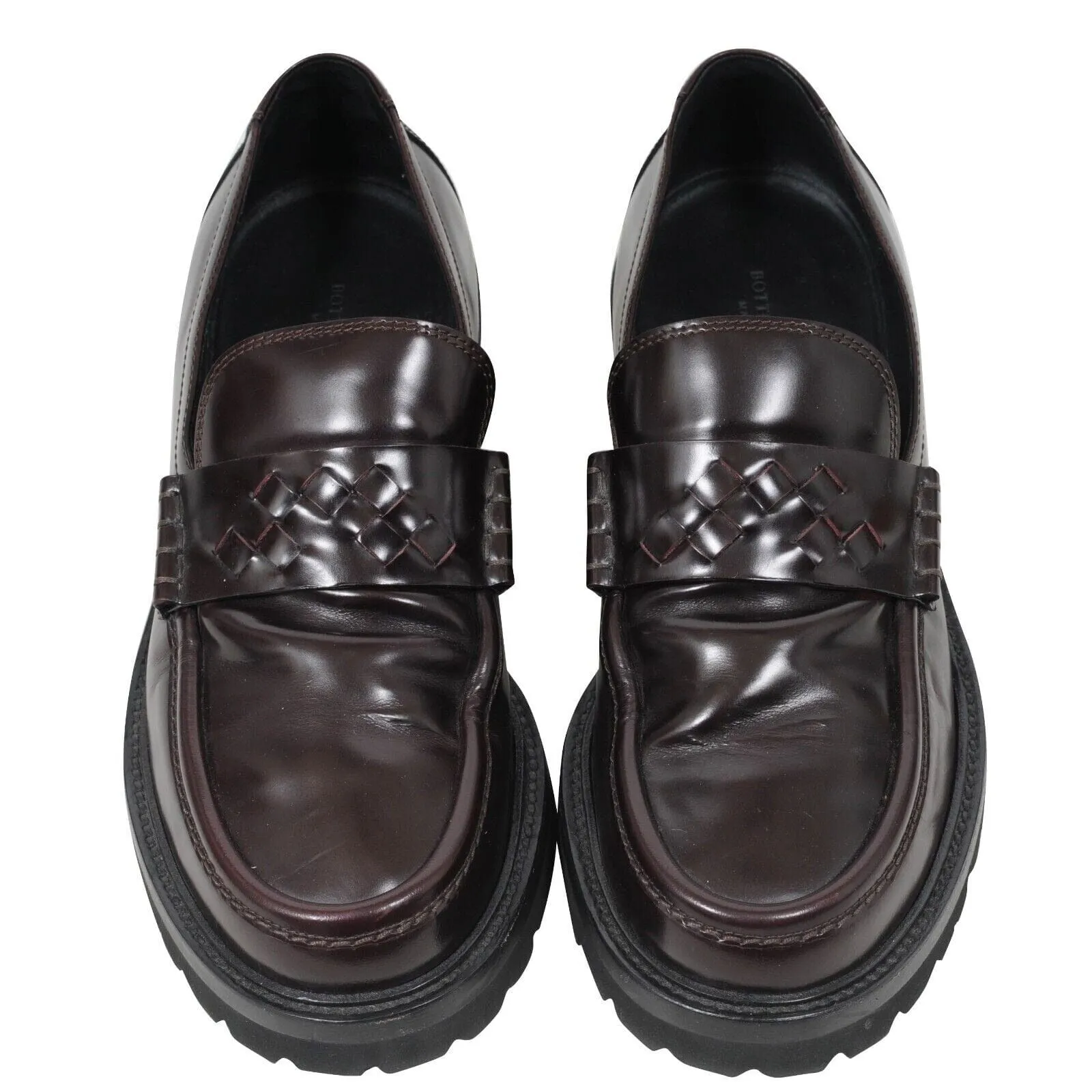 Penny Loafers US 8 IT 41 Burgundy Black Chunky Derby Sole