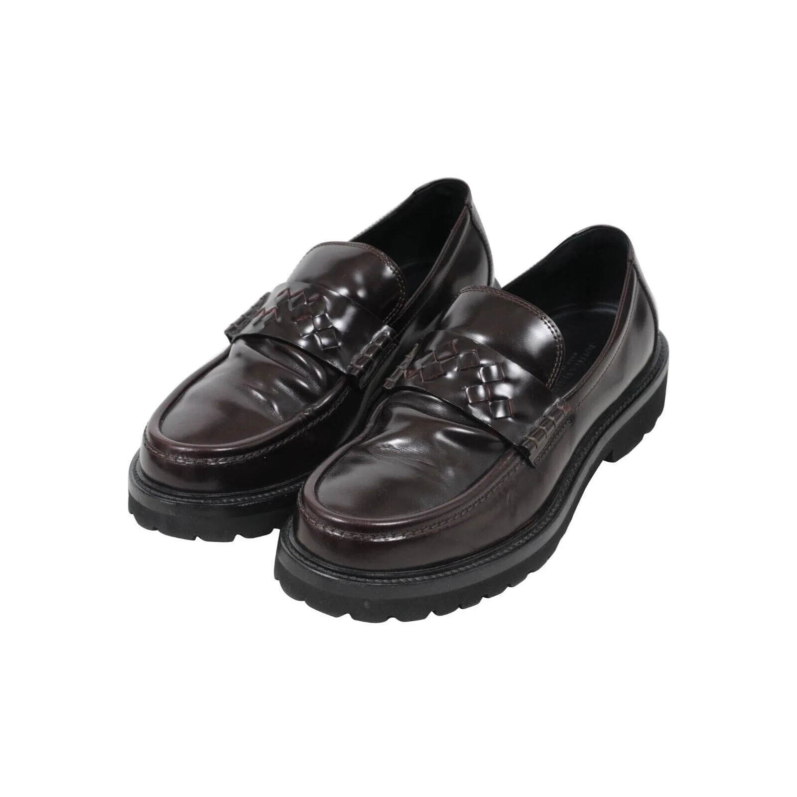 Penny Loafers US 8 IT 41 Burgundy Black Chunky Derby Sole