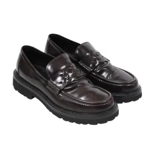 Penny Loafers US 8 IT 41 Burgundy Black Chunky Derby Sole