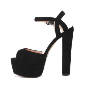 Platform Heels Block Chunky Heel Ankle Strap Sandals