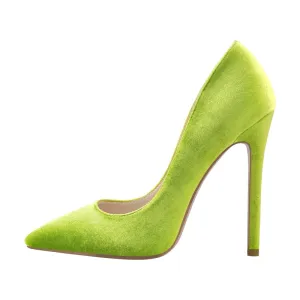 Pointed Toe Flock Slip On Pumps Shoes