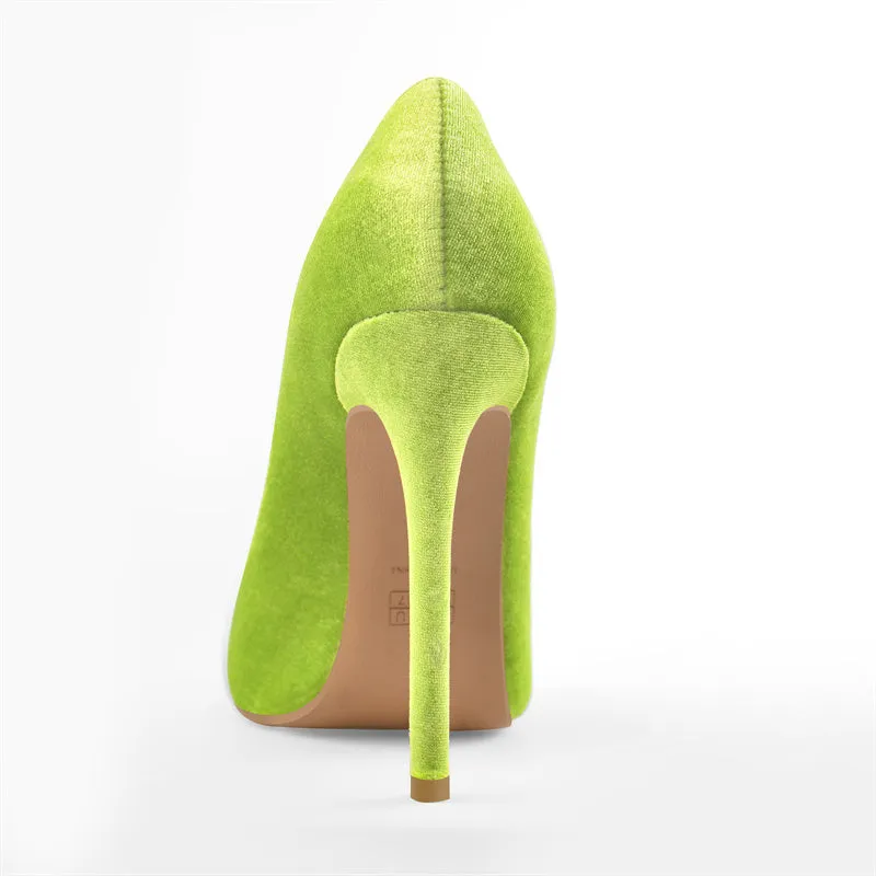 Pointed Toe Flock Slip On Pumps Shoes
