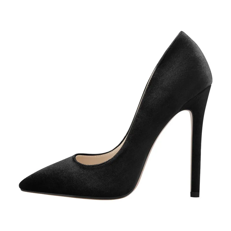 Pointed Toe Flock Slip On Pumps Shoes