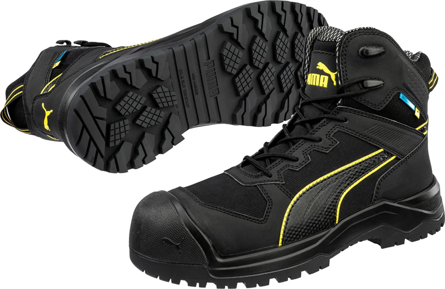 Puma Safety Mens Rock HD 6in Black Nylon EH WP SR Work Boots