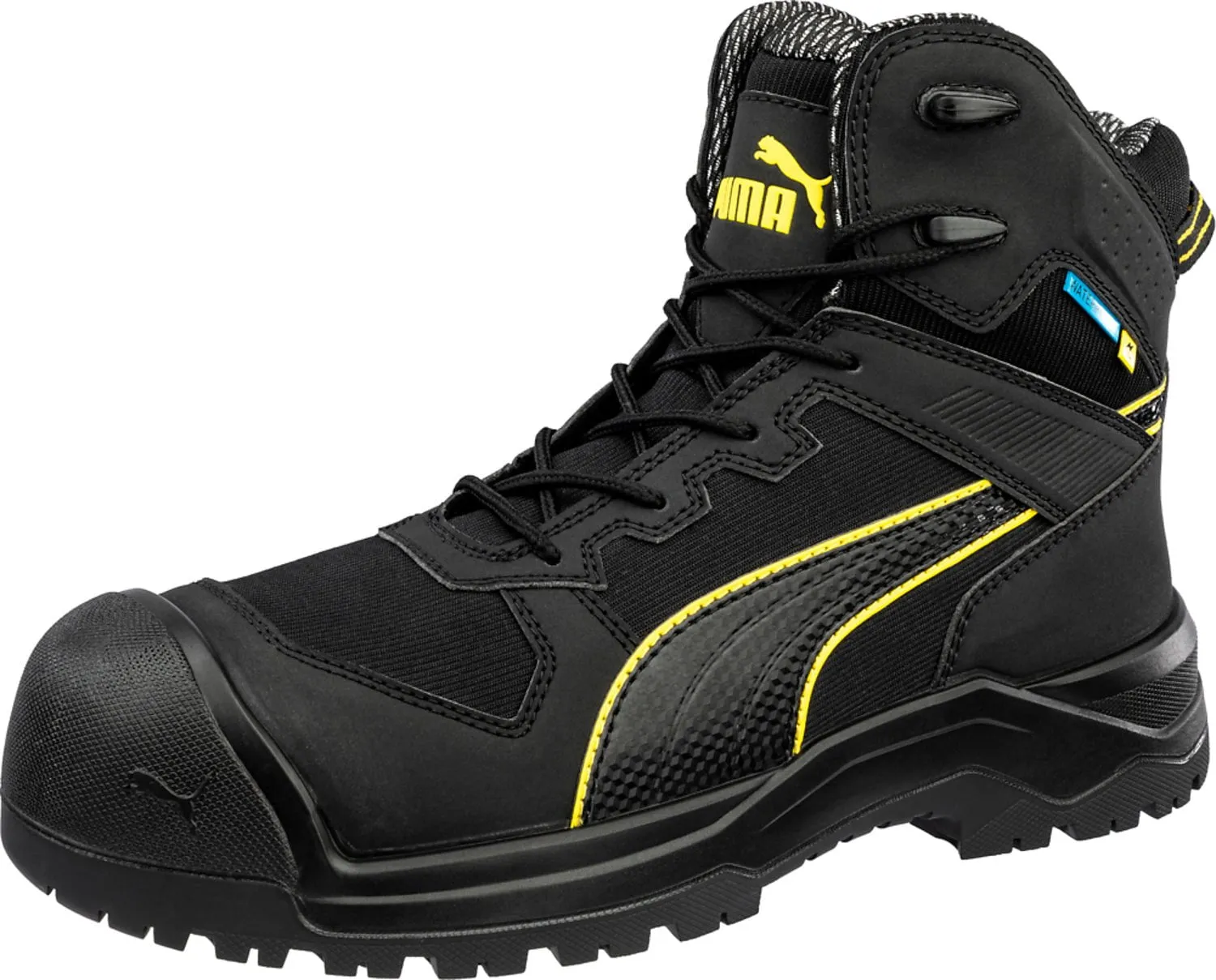 Puma Safety Mens Rock HD 6in Black Nylon EH WP SR Work Boots