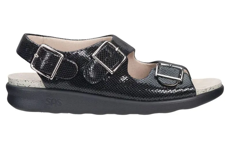 SAS Women's Relaxed Casual Sandals Black Snake