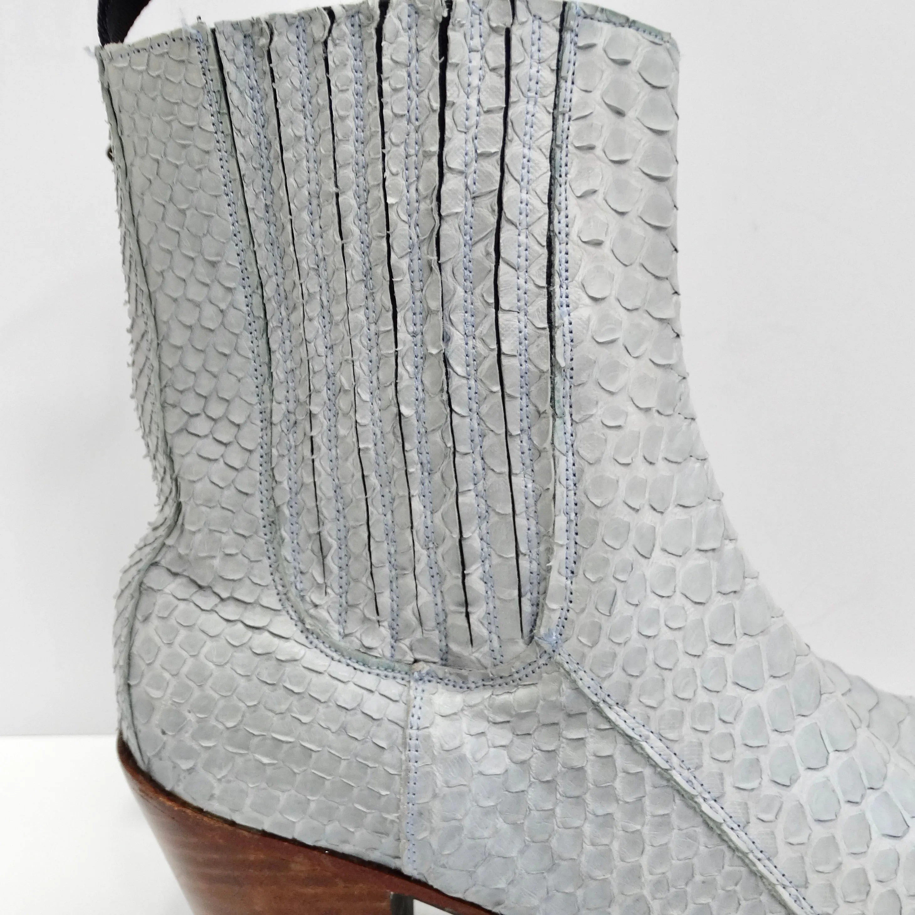 Tony Mora Blue Python Ankle Boots