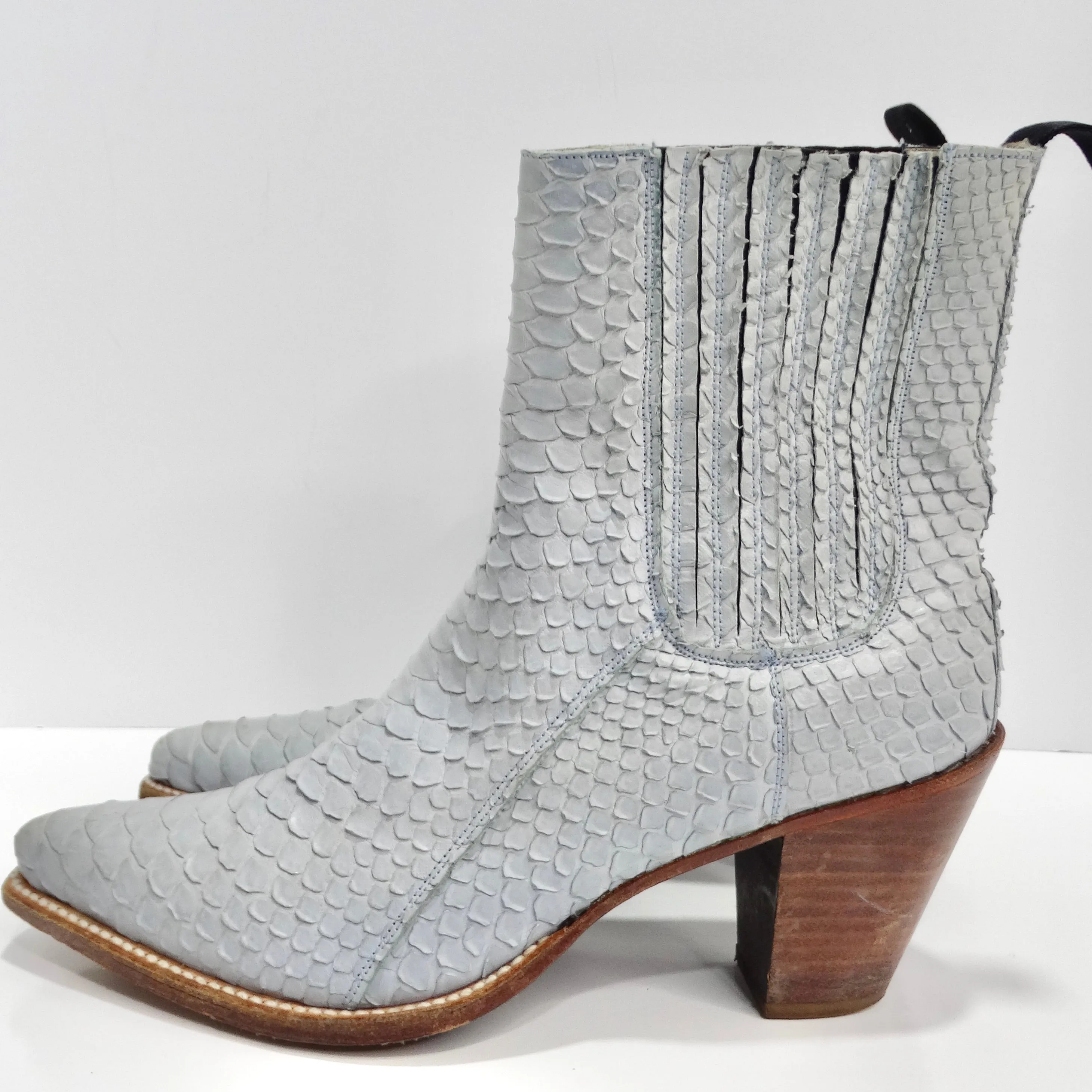 Tony Mora Blue Python Ankle Boots