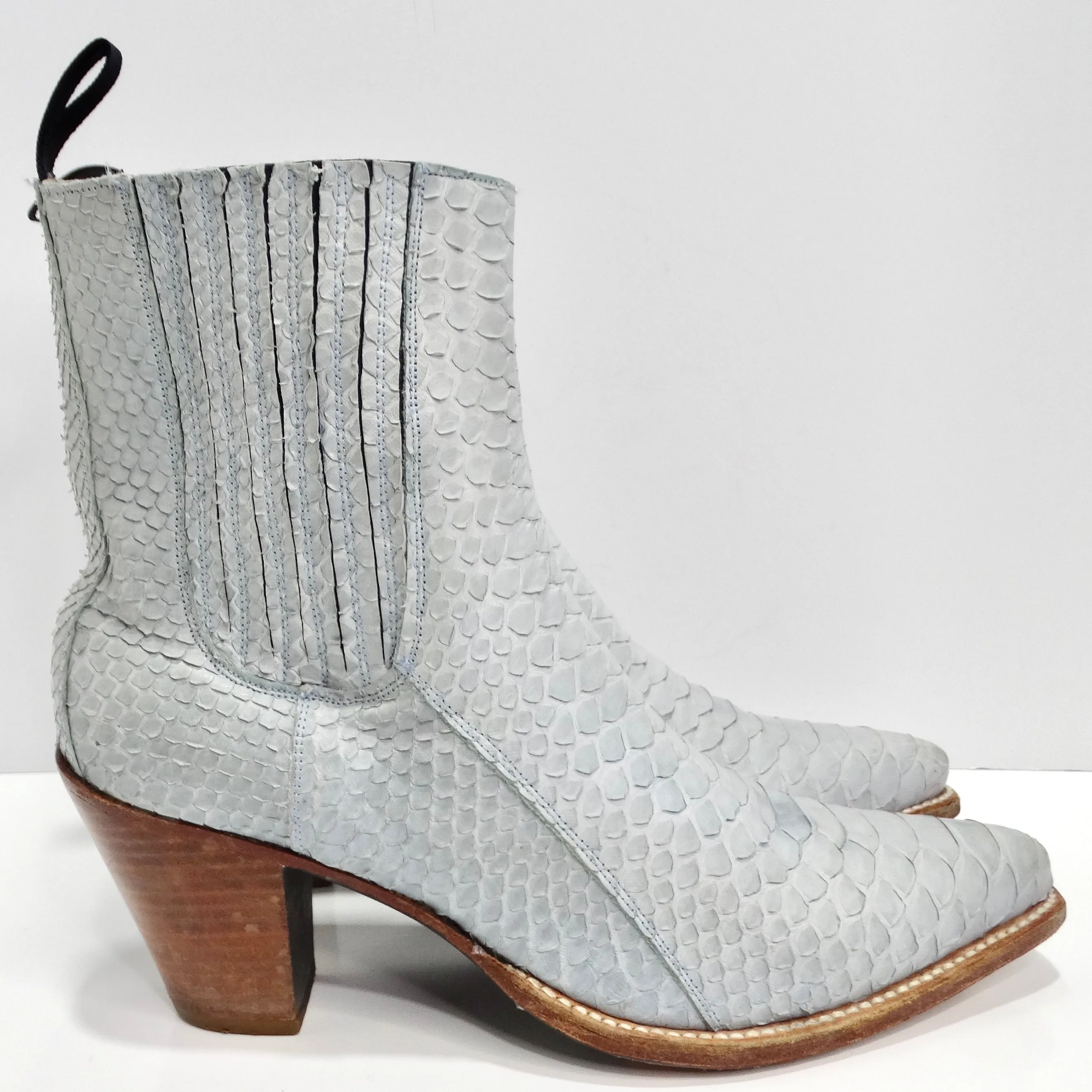 Tony Mora Blue Python Ankle Boots