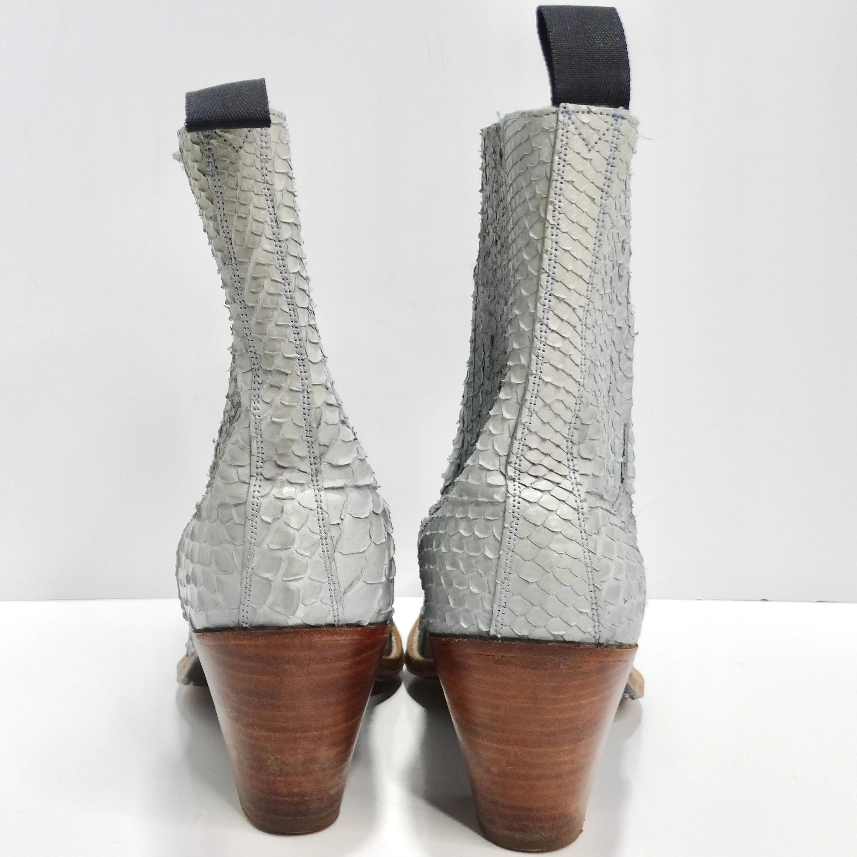 Tony Mora Blue Python Ankle Boots
