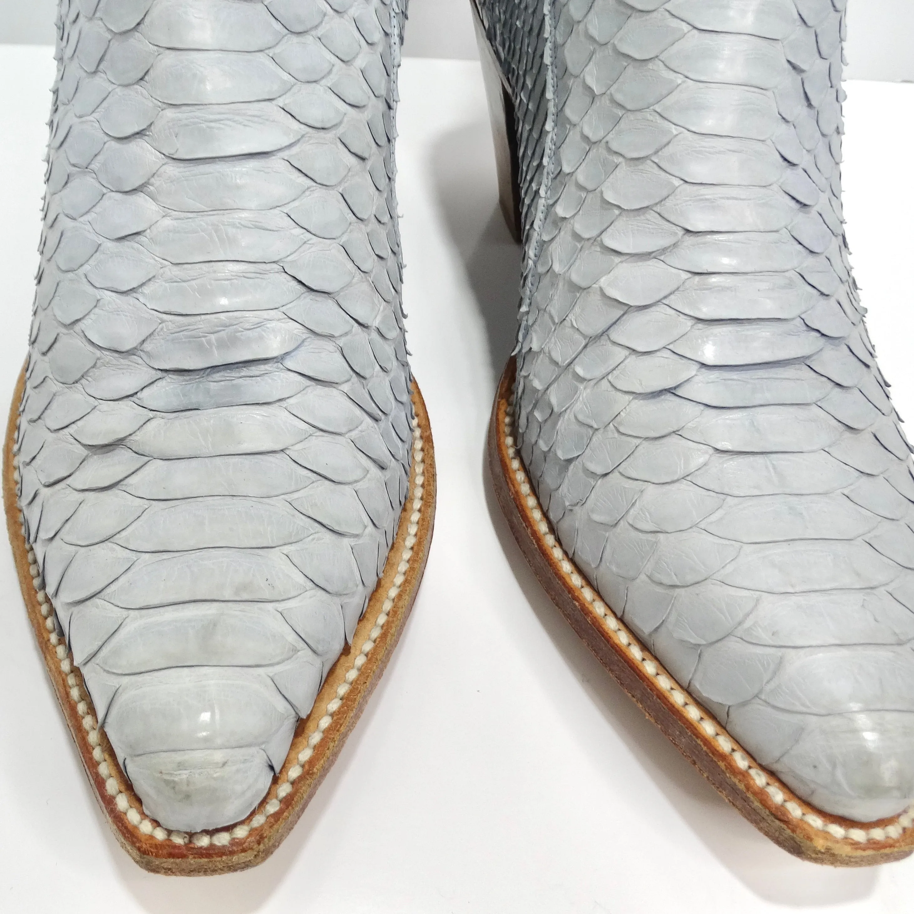 Tony Mora Blue Python Ankle Boots