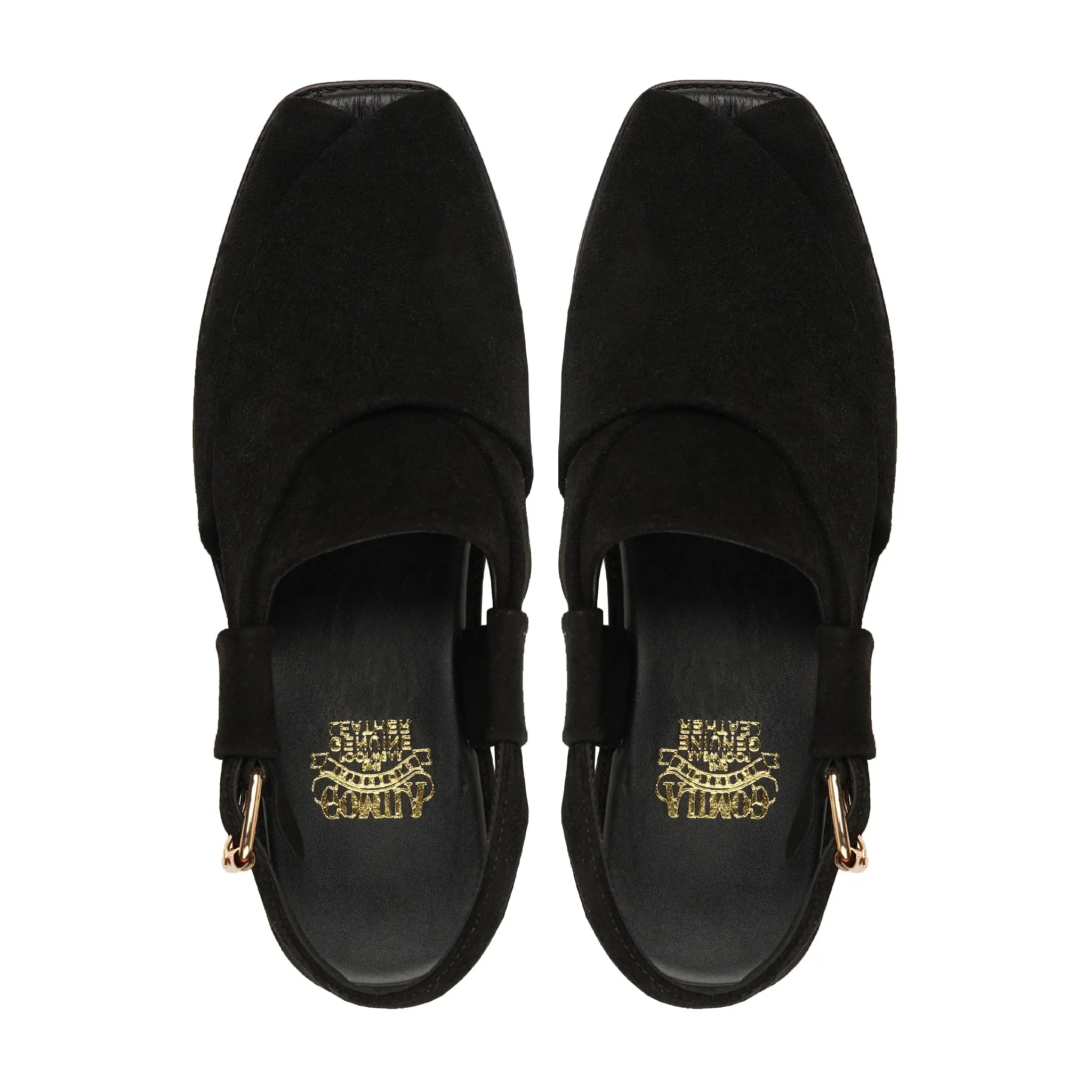 Tsubaki - Men's Black Kid Suede Sandal